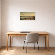 Gallery-wrapped canvas print of Martin Johnson Heade's 'Lake George' displayed on a wall in a office