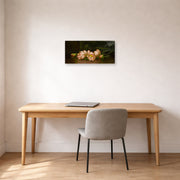 Gallery-wrapped canvas print of Martin Johnson Heade's 'Lotus Flowers' displayed on a wall in a office