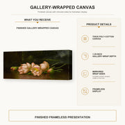 Martin Johnson Heade - Lotus Flowers gallery wrap canvas construction and hanging details infographic