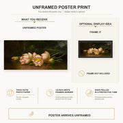 Martin Johnson Heade - Lotus Flowers poster print size comparison and framing display infographic