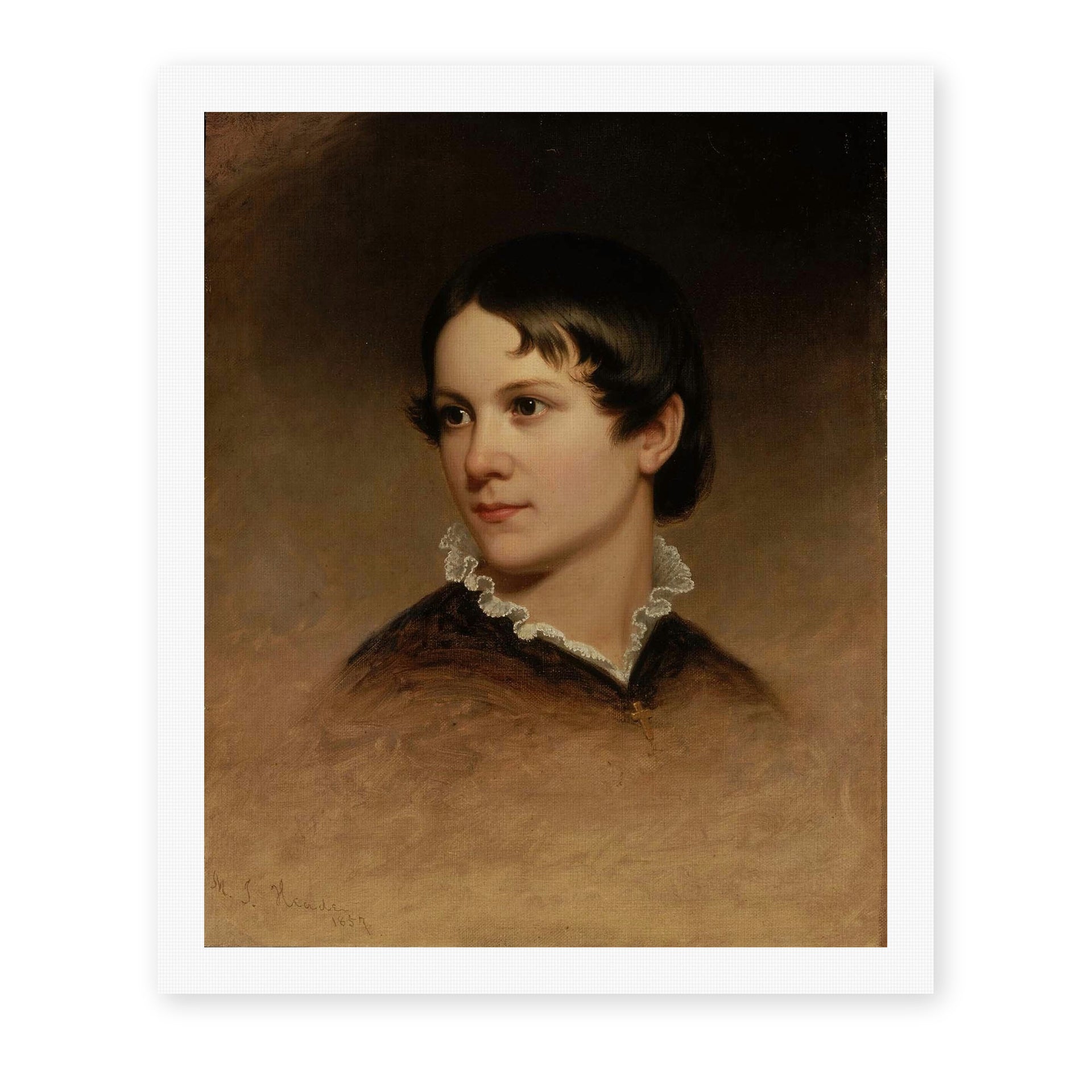 Martin Johnson Heade's 'Mary Rebecca Clark' painting reproduced as a rolled canvas print