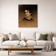 Gallery-wrapped canvas print of Martin Johnson Heade's 'Mary Rebecca Clark' displayed on a wall in a living room