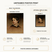 Martin Johnson Heade - Mary Rebecca Clark poster print size comparison and framing display infographic