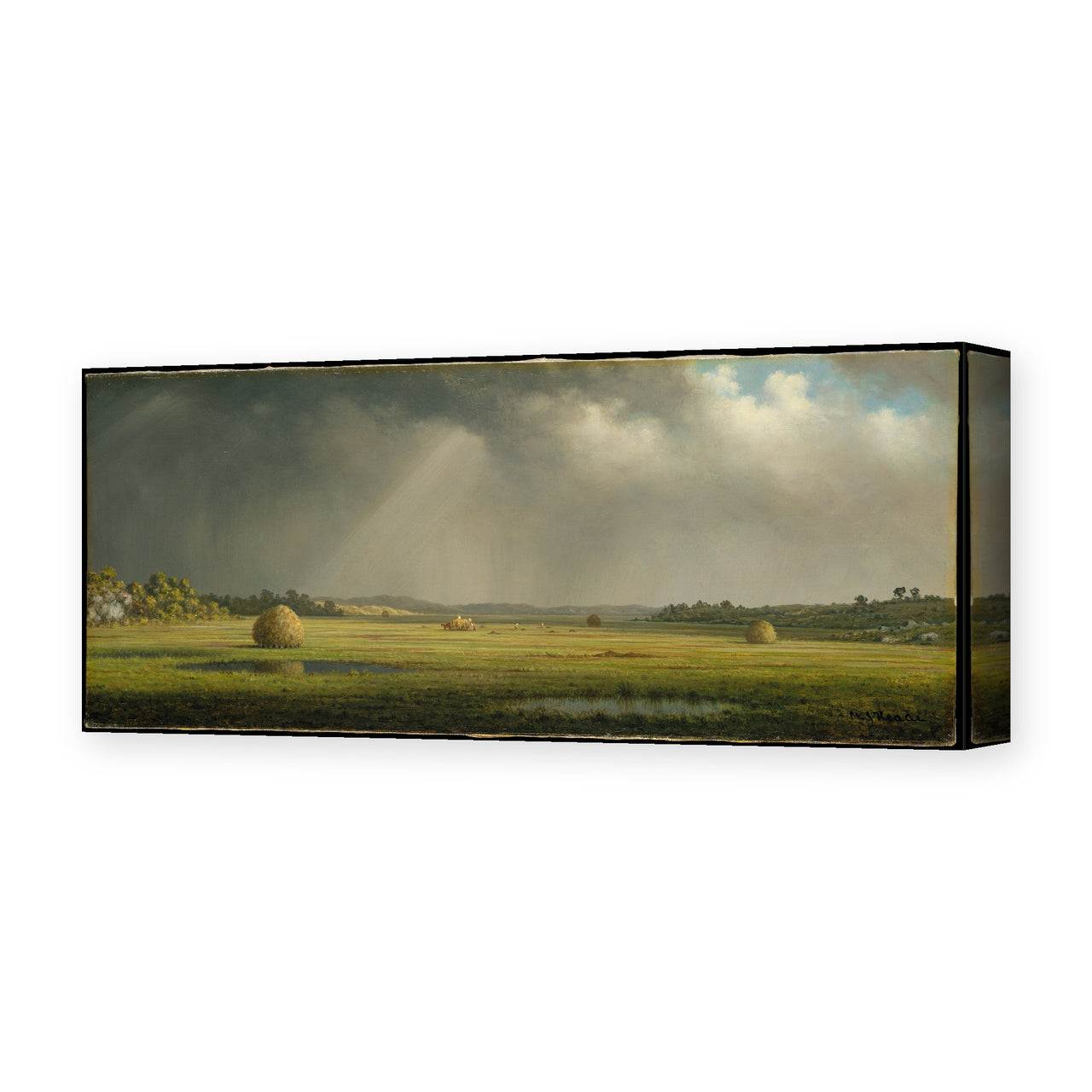 Martin Johnson Heade's 'Newburyport Meadows' painting reproduced as a gallery-wrapped canvas print