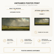Martin Johnson Heade - Newburyport Meadows poster print size comparison and framing display infographic