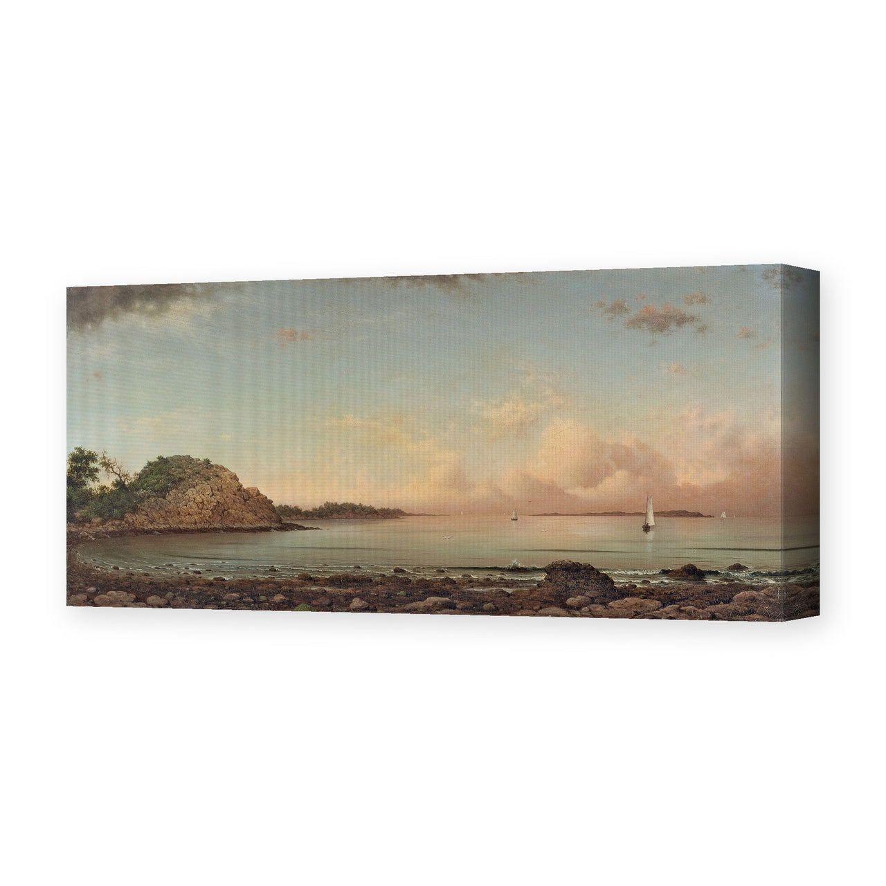 Martin Johnson Heade's 'Singing Beach, Manchester, Massachusetts' painting reproduced as a gallery-wrapped canvas print
