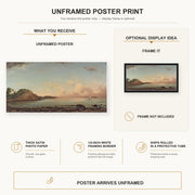 Martin Johnson Heade - Singing Beach, Manchester, Massachusetts poster print size comparison and framing display infographic