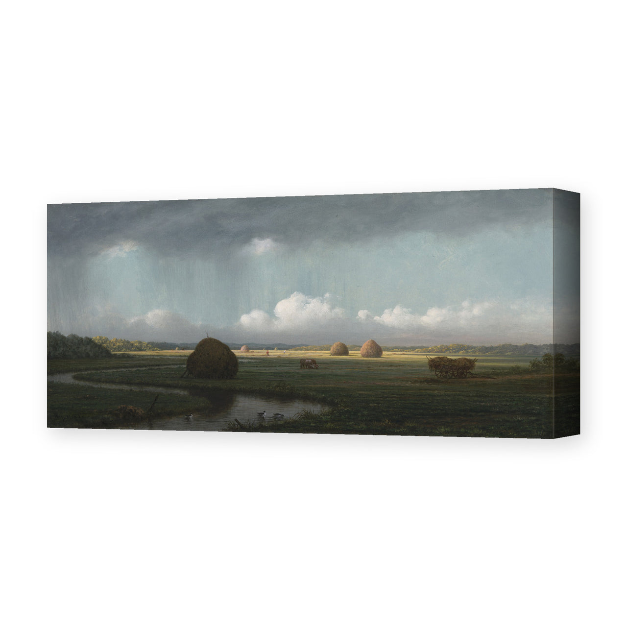 Martin Johnson Heade's 'Sudden Shower Newbury Marshes' painting reproduced as a gallery-wrapped canvas print