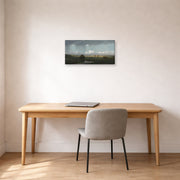 Gallery-wrapped canvas print of Martin Johnson Heade's 'Sudden Shower Newbury Marshes' displayed on a wall in a office