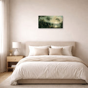 Gallery-wrapped canvas print of Martin Johnson Heade's 'Sunrise in Nicaragua' displayed on a wall in a bedroom