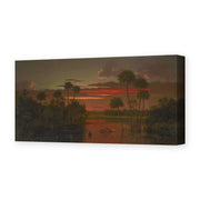 Martin Johnson Heade's 'The Great Florida Sunset' painting reproduced as a gallery-wrapped canvas print