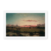 Martin Johnson Heade's 'The Marshes at Rhode Island' painting reproduced as a rolled canvas print