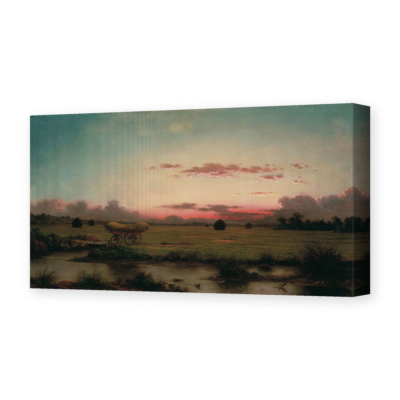 Martin Johnson Heade's 'The Marshes at Rhode Island' painting reproduced as a gallery-wrapped canvas print
