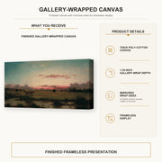 Martin Johnson Heade - The Marshes at Rhode Island gallery wrap canvas construction and hanging details infographic