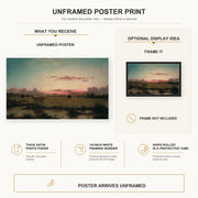 Martin Johnson Heade - The Marshes at Rhode Island poster print size comparison and framing display infographic