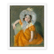 Mary Cassatt's 'Margot in Orange Dress' painting reproduced as a rolled canvas print