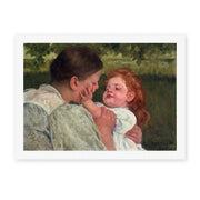 Mary Cassatt's 'Maternal Caress' painting reproduced as a rolled canvas print
