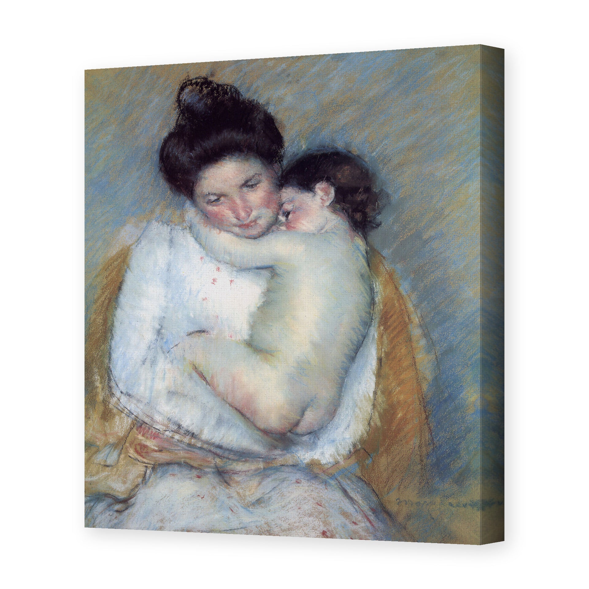 Mary Cassatt's 'Mother and Child' painting reproduced as a gallery-wrapped canvas print