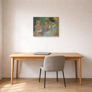 Gallery-wrapped canvas print of Mary Cassatt's Mother With Children displayed on a wall in a office