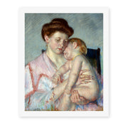 Mary Cassatt's 'Sleepy Baby' painting reproduced as a rolled canvas print
