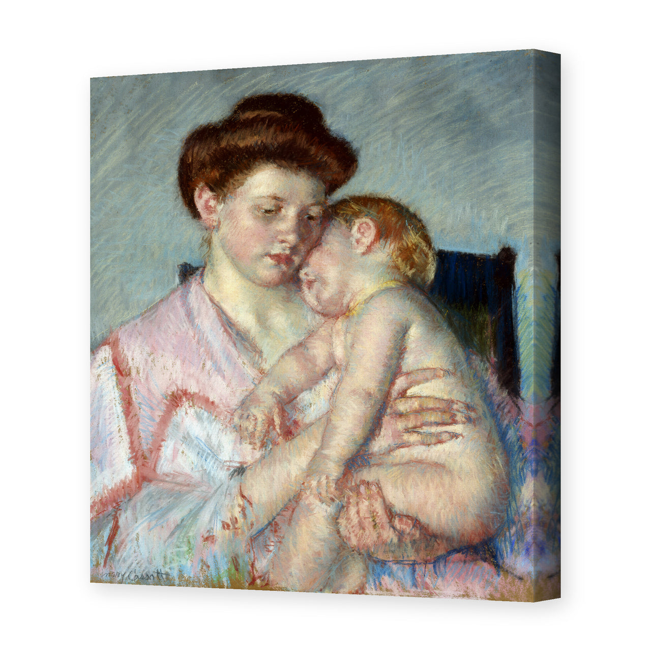 Mary Cassatt's 'Sleepy Baby' painting reproduced as a gallery-wrapped canvas print