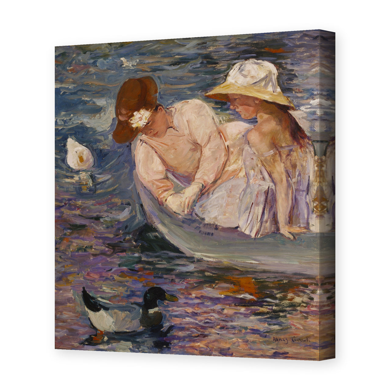 Mary Cassatt's 'Summertime' painting reproduced as a gallery-wrapped canvas print