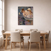 Gallery-wrapped canvas print of Mary Cassatt's Summertime displayed on a wall in a dining room