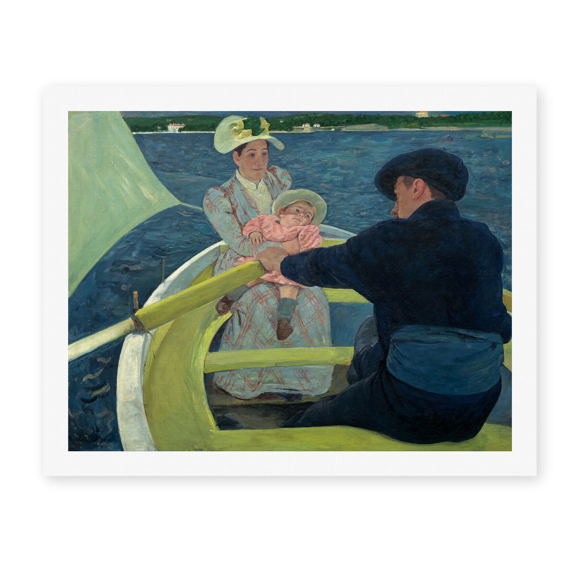 Mary Cassatt's 'The Boating Party' painting reproduced as a rolled canvas print