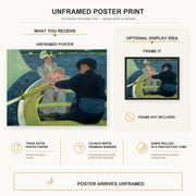 Mary Cassatt - The Boating Party poster print size comparison and framing display infographic