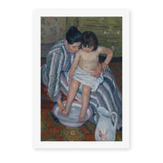 Mary Cassatt's 'The Childs Bath' painting reproduced as a rolled canvas print