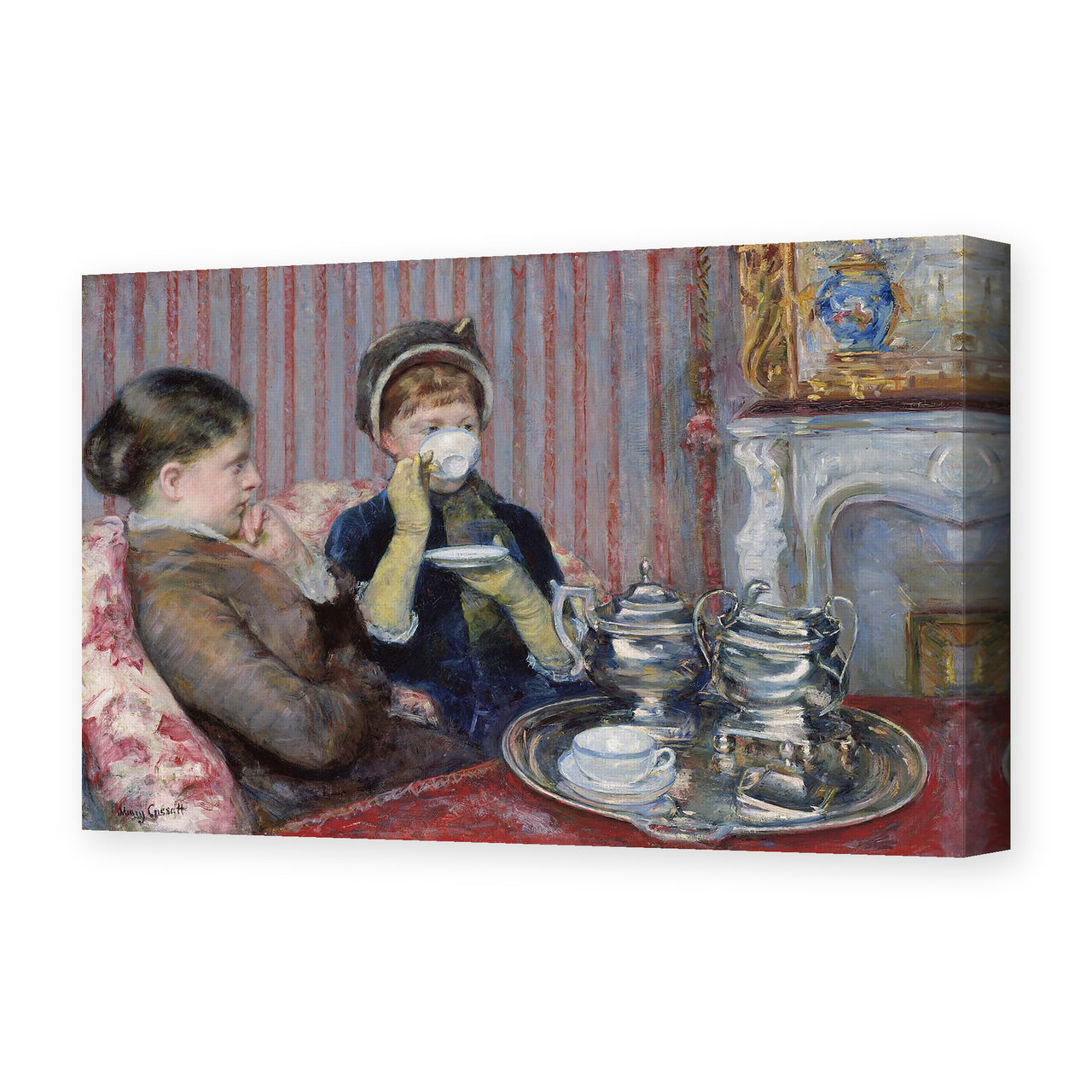 Mary Cassatt's 'The Tea' painting reproduced as a gallery-wrapped canvas print