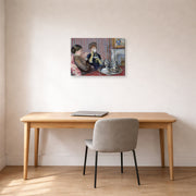 Gallery-wrapped canvas print of Mary Cassatt's The Tea displayed on a wall in a office