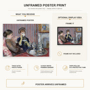 Mary Cassatt - The Tea poster print size comparison and framing display infographic
