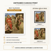 Michelangelo - Entombment canvas print size comparison and framing display infographic