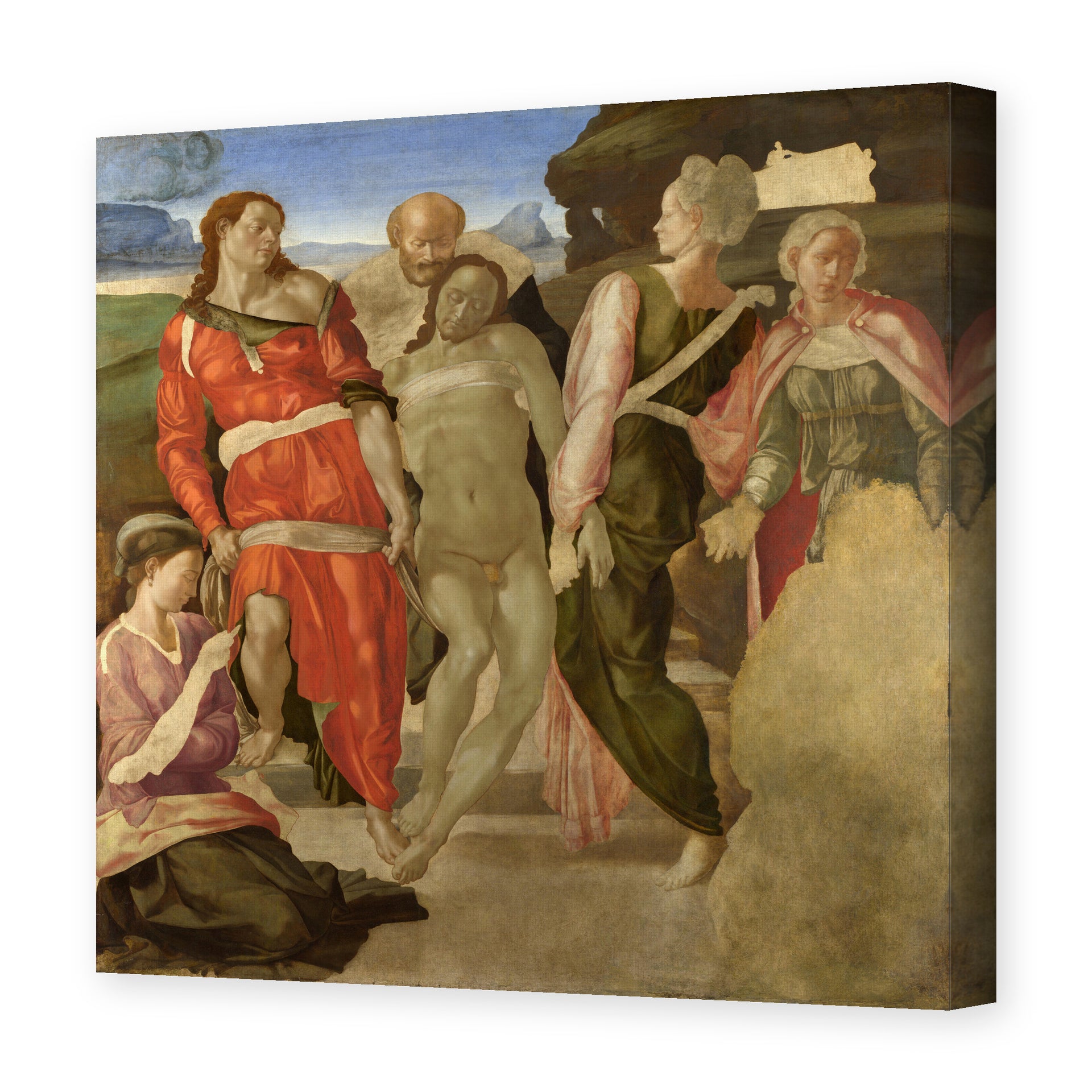 Michelangelo's 'Entombment' painting reproduced as a gallery-wrapped canvas print