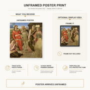 Michelangelo - Entombment poster print size comparison and framing display infographic
