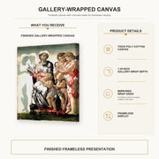 Michelangelo - Manchester Madonna gallery wrap canvas construction and hanging details infographic