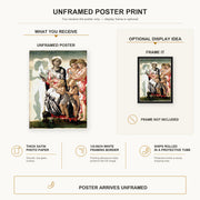 Michelangelo - Manchester Madonna poster print size comparison and framing display infographic