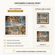 Michelangelo - The Conversion of Saul canvas print size comparison and framing display infographic
