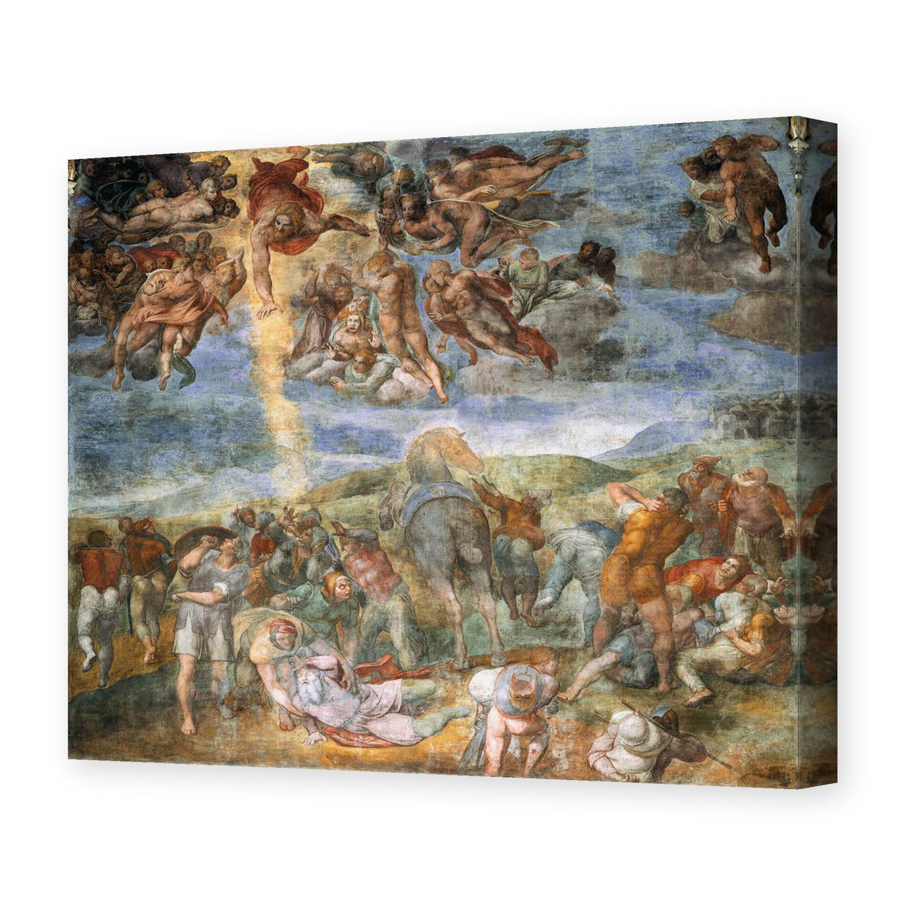 Michelangelo's 'The Conversion of Saul' painting reproduced as a gallery-wrapped canvas print, a fresco in the Vatican's Pauline Chapel, painted in Michelangelo's later years