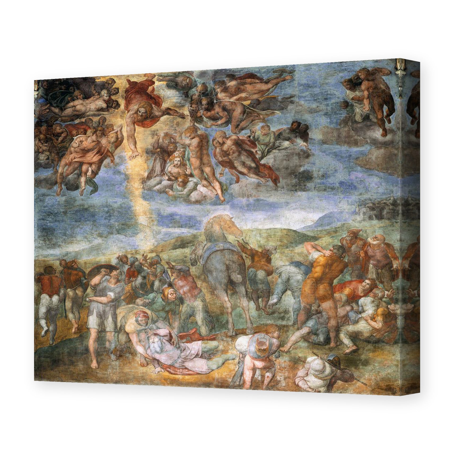 Michelangelo's 'The Conversion of Saul' painting reproduced as a gallery-wrapped canvas print, a fresco in the Vatican's Pauline Chapel, painted in Michelangelo's later years