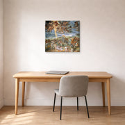 Gallery-wrapped canvas print of Michelangelo's The Conversion of Saul displayed on a wall in a office