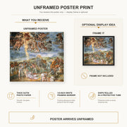 Michelangelo - The Conversion of Saul poster print size comparison and framing display infographic
