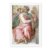 Michelangelo's 'The Prophet Isaiah' painting reproduced as a rolled canvas print, one of the prophet figures painted on the Sistine Chapel ceiling