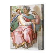 Michelangelo's 'The Prophet Isaiah' painting reproduced as a gallery-wrapped canvas print, one of the prophet figures painted on the Sistine Chapel ceiling