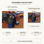 Pablo Picasso - A Spanish Couple in front of Inn poster print size comparison and framing display infographic