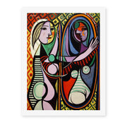 Pablo Picasso's 'Girl Before a Mirror' painting reproduced as a rolled canvas print