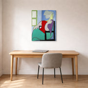 Gallery-wrapped canvas print of Pablo Picasso's '"Golden Muse" Marie Therese Walter' displayed on a wall in a home office