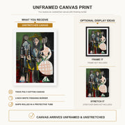 Pablo Picasso - Jacqueline with Paloma and Catherine canvas print size comparison and framing display infographic