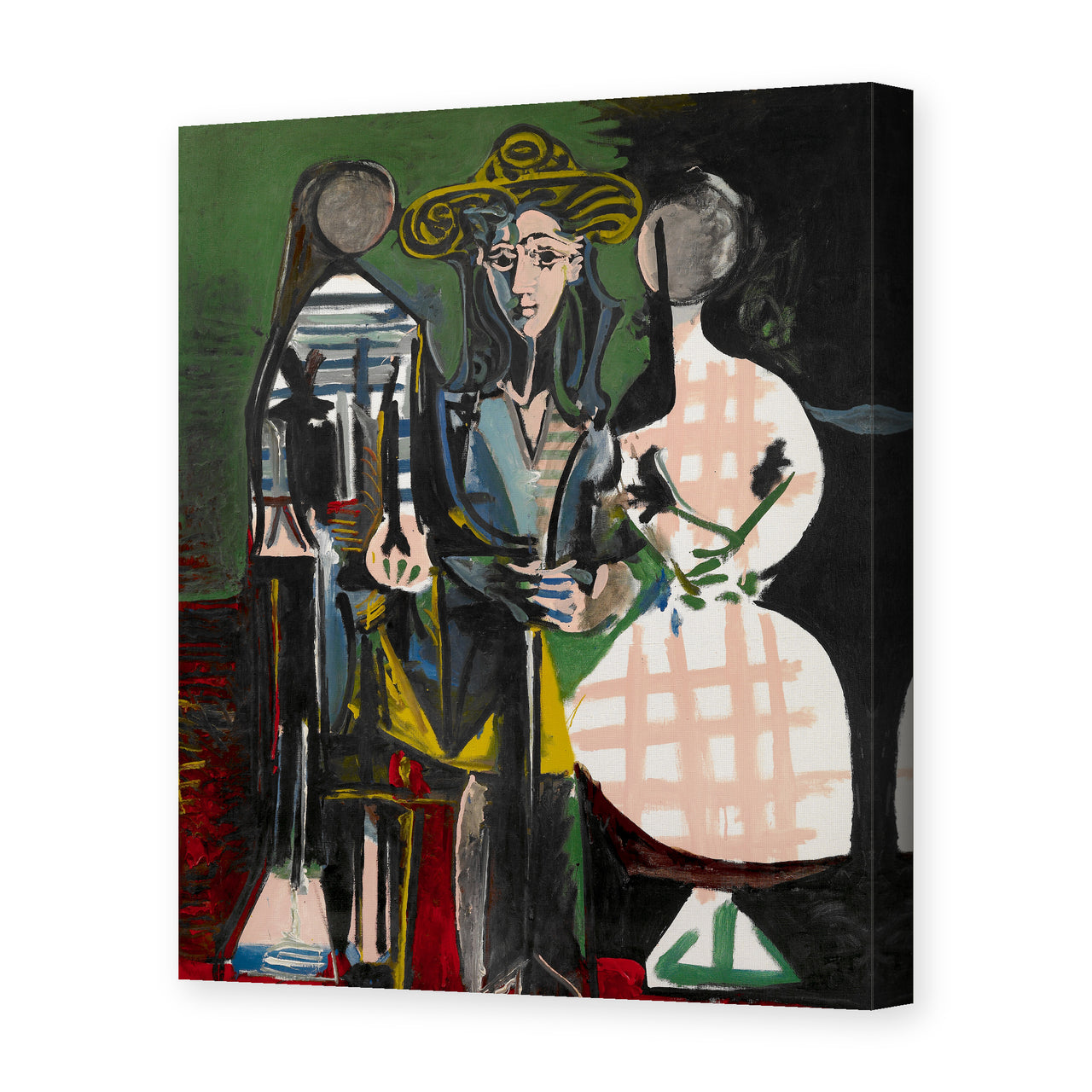Pablo Picasso's 'Jacqueline with Paloma and Catherine' painting reproduced as a gallery-wrapped canvas print